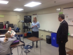 Dr. Cost and Dr. Stewart address PVV staff on March 6.